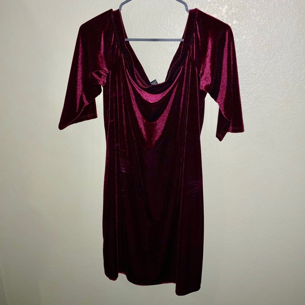 Velvet maroon dress